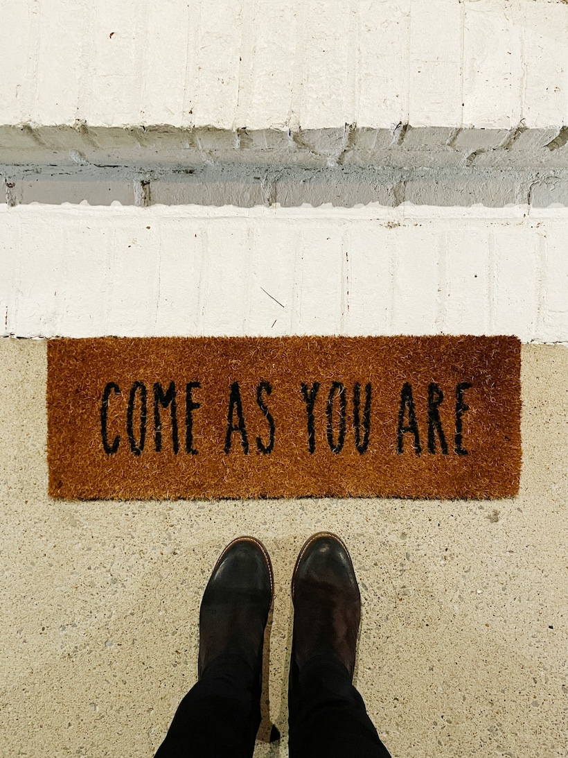 Welcome mat reading Come As You Are